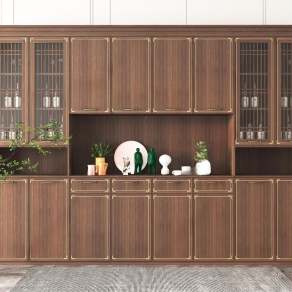 新中式酒柜3D模型下载